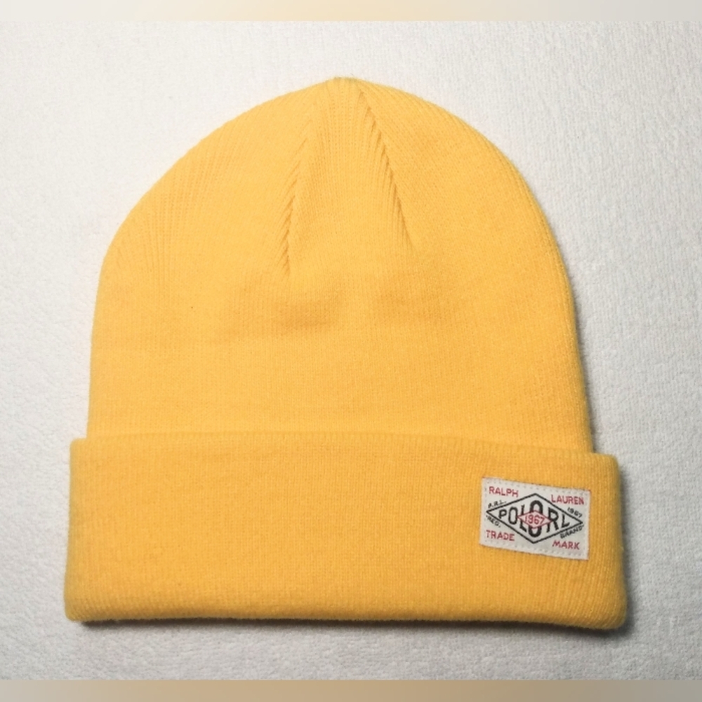 POLO Ralph Lauren Yellow Cuffed Knit Winter Beanie Tuque Hat